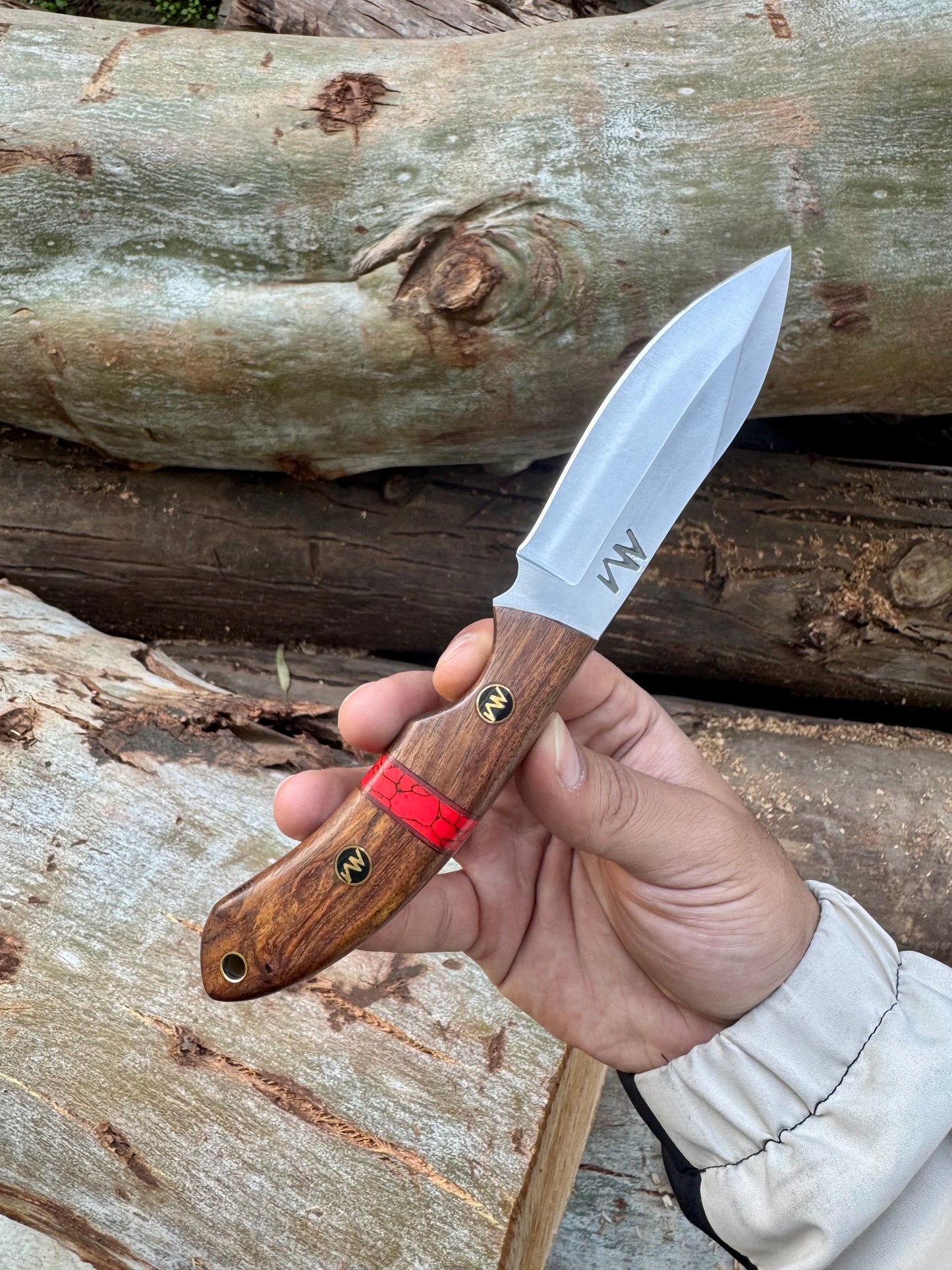 AM Phoenix Drop Point Blade and Ergonomic Handle with Turquoise Stone Inlay