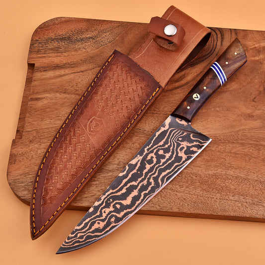 Kitchen-ready Santoku knife – Copperveil by Ardent Messer
