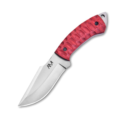 full tang red handle fixed blade knife for hunting and camping tasks