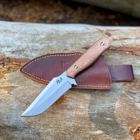 AM Sandstorm Camping Knife Full Tang Construction with premium hand stitched sheath