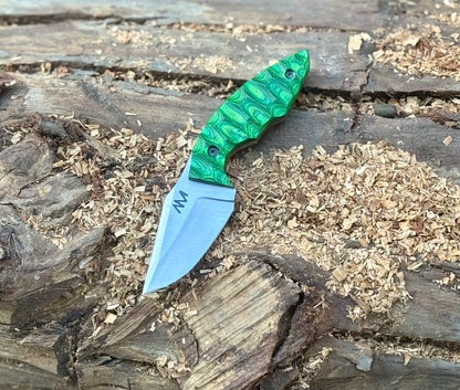 AM Viper Fixed Blade Hunting Knife with Premium Wood Handle and screw rivets