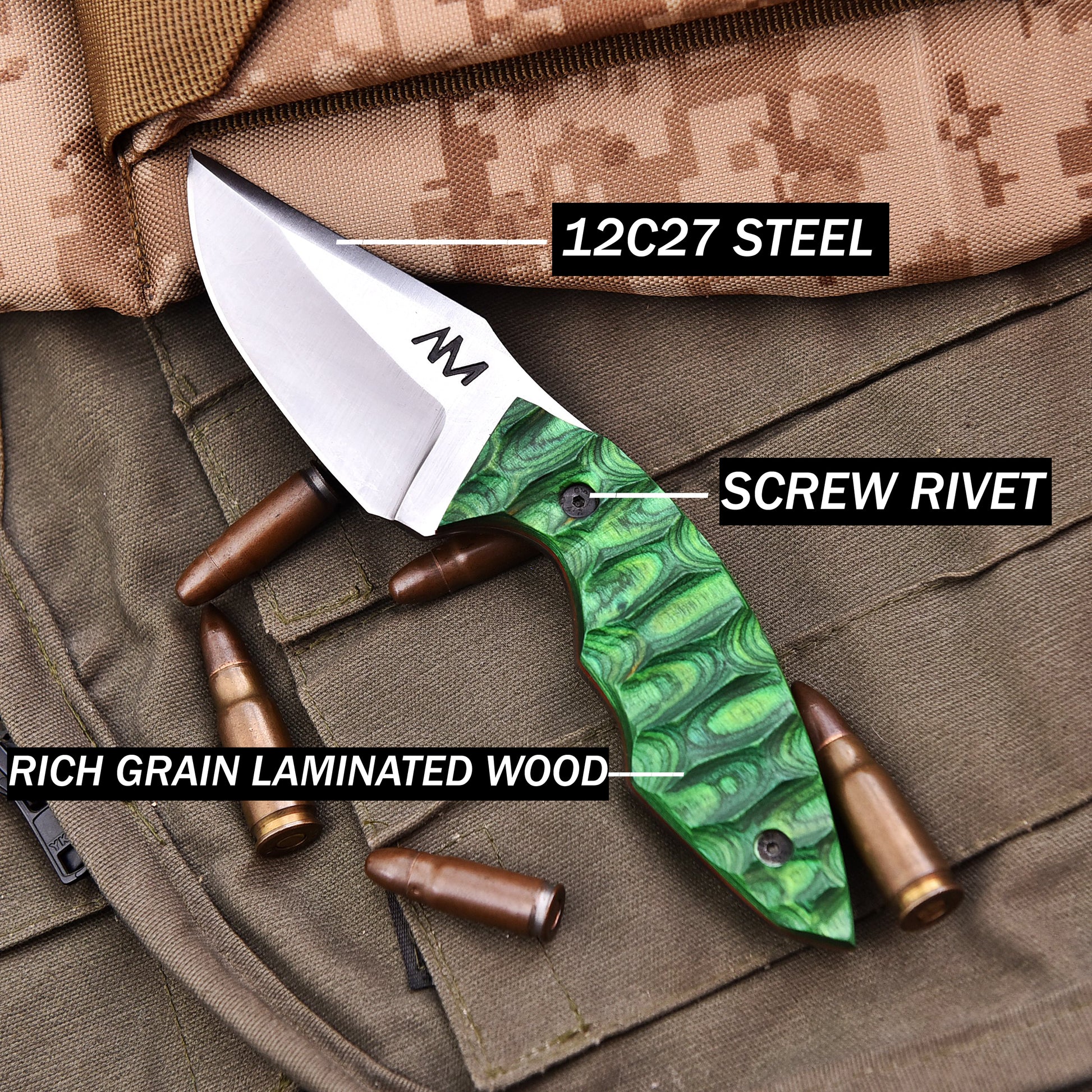 Ardent Messer Fixed Blade Knife with complete description