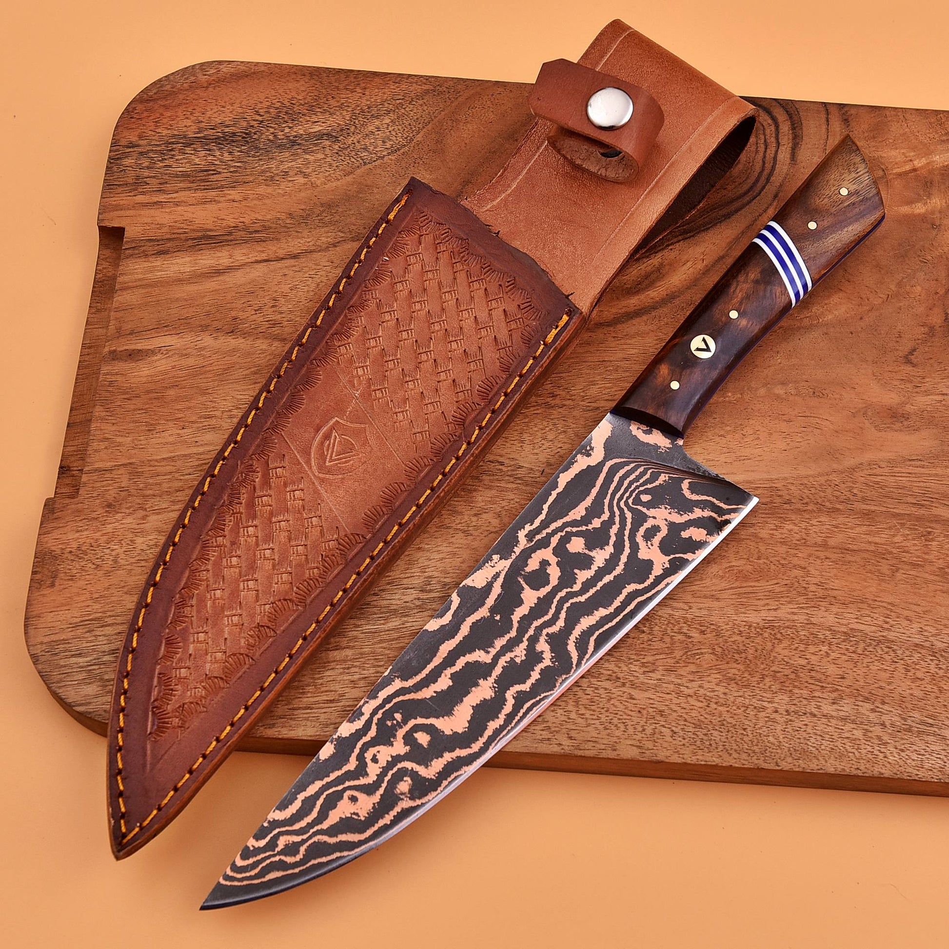 Kitchen-ready Santoku knife – Copperveil by Ardent Messer

